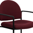 Flash Furniture Comfort Burgundy Fabric Stackable Steel Side Reception Chair with Arms-Curved Arms