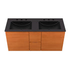 Modway Scenic 48" Double Wall-Mount Bathroom Vanity - Cherry/Black-Full-Extension Drawers
