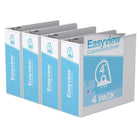 Davis Group Easyview Premium Binder - D Ring - Customizable - 4" - White - 4 Pack-3 Ring Binder