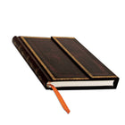 Paperblanks Old Leather Collection Midi Lined Wrap Closure Hardcover Journal - Black Moroccan-100% recycled binder boards