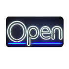 Futech LED Open Sign - 22" W x 12" H - White/Blue-White Neon with Blue Underline