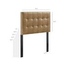 Modway Lily Vegan Leather Twin Size Headboard - Toast-Twin Size Headboard