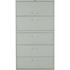 Staples Lateral File Cabinet, 5-Drawer, Grey-Positive interlocking system prevents tipping