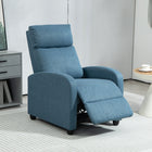 HOMCOM Push Back Recliner with Padded Seat for Home Theater - Blue-Generously padded armrests and backrests provide exceptional comfort