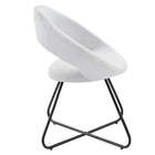 Modway Nouvelle Upholstered Fabric Dining Chair - Black/White - 2 Pack-Sturdy Black Metal Frame