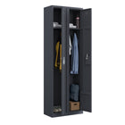Ceha RH Series 1-Tier Locker with Louver Vents and Recessed handle - Bank of 2 - Graphite Grey-Convenient name plate holder on door