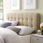 Modway Lily Upholstered Fabric Queen Headboard - Beige-Deep tufting with stylish trim