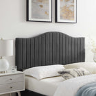 Modway Brielle Channel Tufted Performance Velvet Twin Headboard - Charcoal-7