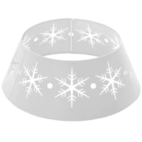 HOMCOM 26" Christmas Tree Collar with Hollow Snowflake Pattern - White-White finish and snowflake pattern enhance festive decor 