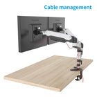 ShoppingAll Fully Adjustable Pneumatic Dual Gas Spring Monitor Desk Clamp Mount - White-All necessary tools are included in the box for smooth and quick installation