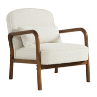 Modway Charlie Boucle Upholstered Armchair - Ivory-Modern Accent Armchair