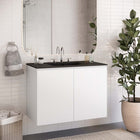 Modway Bryn 36" Wall-Mount Bathroom Vanity - White/Black-Melamine and Particleboard Construction