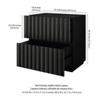 Hudson&Canal Jaylen Rectangular Fluted Nightstand - 24" W - Black Grain-Clean with a soft, dry cloth and no harsh chemicals or abrasive cleaning materials