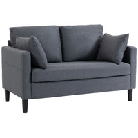 HOMCOM 55" Loveseat Sofa with Spring Cushion - Dark Grey-Pocket springs and original foam core provide balanced, long-lasting support  