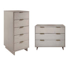 Manhattan Comfort Granville Modern Tall Narrow and Standard Dresser Set - Light Grey-Modern-Contemporary with a taste of Glam Bedroom Dresser Set. Includes 1 Tall Narrow Chest and 1 Standard Dresser