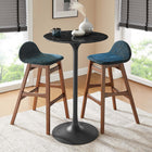 Modway Lippa 28" Round Faux Marble Bar Table - Black-Chip-Resistant Metal Pedestal Base