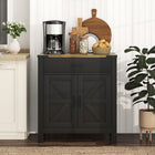 HOMCOM 30.5" L Sideboard Buffet Cabinet - Black-Roomy storage space with a drawer and a cabinet for holding kitchen items