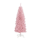HOMCOM 5' Artificial Christmas Tree with Auto Open - Pink-Artificial Christmas tree in a realistic tree style 