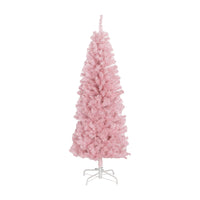 HOMCOM 5' Artificial Christmas Tree with Auto Open - Pink-Artificial Christmas tree in a realistic tree style 