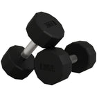 Soozier 20 lb Dumbbell Set - Set of 2-Twelve-sided design prevents rolling, facilitates easy stacking