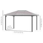 Outsunny Marquee Outdoor Patio Gazebo Party Tent Shelter - 10' x 13' - Grey-Polycarbonate hardtop roof to protect the inside from sun or UV 