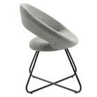 Modway Nouvelle Upholstered Fabric Dining Chair - Black/Light Grey - 2 Pack-Sturdy Black Metal Frame