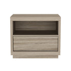 Manhattan Comfort Navis 26" Contemporary 1-Drawer Nightstand - Natural Oak-Wood-look finish offers a warm, natural appearance popular in modern furniture design