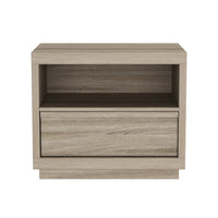 Manhattan Comfort Navis 26" Contemporary 1-Drawer Nightstand - Natural Oak-Wood-look finish offers a warm, natural appearance popular in modern furniture design