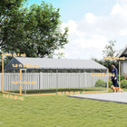 PawHut Outdoor Dog Kennel with Roof and Steel Fence - 19.7' x 9.8' x 7.1'-Waterproof, UV-resistant 175 gsm PE fabric top 