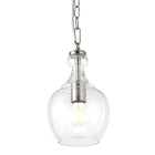 Hudson&Canal Verona 7" Wide Pendant with Glass Shade - Brushed Nickel/Clear-Includes an adjustable 6 ft. cord, compatible with existing dimmer switches, bulbs not included