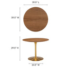 Modway Pursuit 40" Dining Table - Walnut Gold-MDF Tabletop