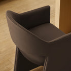 Modway Talia 37" Performance Velvet Counter Stool - Chocolate Brown-Wide Angular Armrests