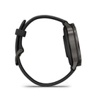 Garmin Venu 4 Smartwatch - 41 mm - Slate with Black Silicone Band-Design (new): Smartwatch with a bright, colorful display, stainless steel design, and built-in flashlight