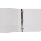 Staples Standard View Binder with D-Rings - 1" - White-Pages lie flat with back-mounted rings