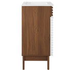 Modway Render 18" Bathroom Vanity Cabinet - White/Walnut/White-Integrated Countertop