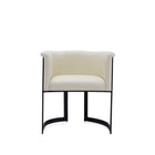 Manhattan Comfort Corso 26.38" Modern Faux Leather Upholstered Dining Chair - Cream-Modern Dining Chair for Dining Room and Living Room Use