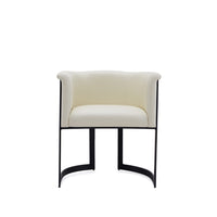 Manhattan Comfort Corso 26.38" Modern Faux Leather Upholstered Dining Chair - Cream-Modern Dining Chair for Dining Room and Living Room Use