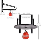Soozier Wall-mounted Speed Bag Boxing Platform - Height Adjustable - White & Red-360° swivel PU speed bag 