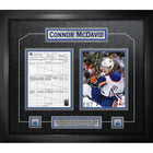 Connor Mcdavid Edmonton Oilers First Goal Scoresheet Collage - Framed Print - 28" x 24"-Premium scoresheet framed
