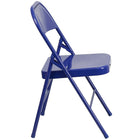 Flash Furniture HERCULES ColourBURST Series Cobalt Blue Triple Braced & Double-Hinged Metal Folding Chair-Cobalt Blue Frame Finish