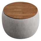 Modway Perla Woven Heathered Fabric Upholstered Storage Ottoman - Heathered Weave/Wheat-Non-Marking Foot Glides