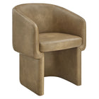 Modway Verity Barrel Back Vegan Leather Dining Chair - Toast-Barrel Back Dining Accent Chair