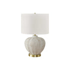 Monarch Specialties 21" H Transitional Table Lamp - Ivory / Cream Shade / Cream Resin-This fashionable, transitional style 21"h table lamp with a textured cream resin base sitting on gold metal footing, a wide ivory linen fabric shade and finished with round gold finial on top adds an instant decorative upgrade to your space