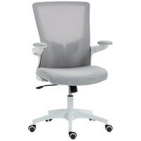 HOMCOM Ergonomic Office Chair with Lumbar Support - Grey-Get customized back comfort with a 2D lumbar support