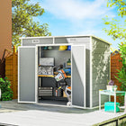 Outsunny 8' x 4' Outdoor Storage Shed - Light Grey-Included floor barrier shields stored items from rainwater
