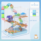 PawHut 5 Tiers Hamster Cage - Light Blue-Multiple elevated platforms with ladder for easy up and down