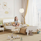 Qaba Bed Frame for Kids - White-Rounded corners and smooth edges provide a safe sleeping space
