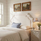Modway Magnolia Stain-Resistant Performance Velvet King Size Headboard - Alabaster/Pink-Contrast Piping