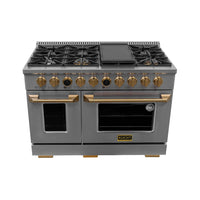 Kucht 48" KXP Series Dual Fuel Range Natural Gas - Stainless Steel/Gold-New Kucht Horus Digital Dial Thermostat