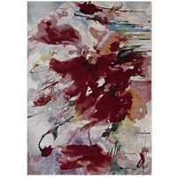 Modway Blume Abstract Floral Area Rug - 4 ft W x 6 ft L - Multicolored-Vibrant Abstract Floral Area Rug
